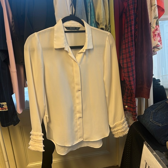 Zara Tops - Zara Basic off-White Button Down Dress Shirt with cuff details